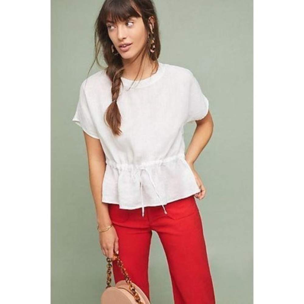 CLOTH & STONE x ANTHROPOLOGIE White Linen Top